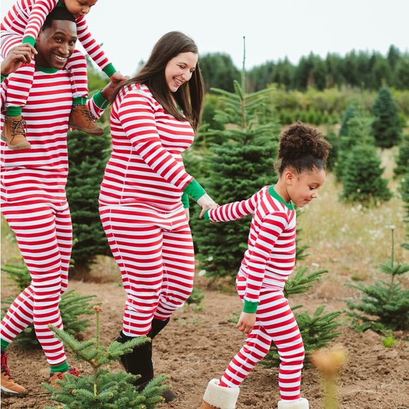 Hanna Andersson Unisex Adult Red and White Striped Pajama Long Sleeve Top - M - Picture 5 of 6